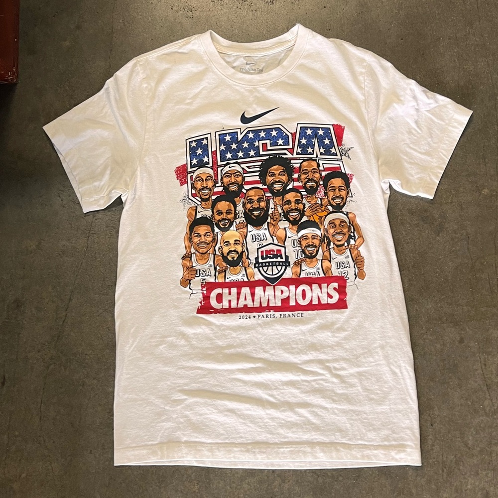 2012 USA Men's Basketball Champions Nike white t-shirt #NBA